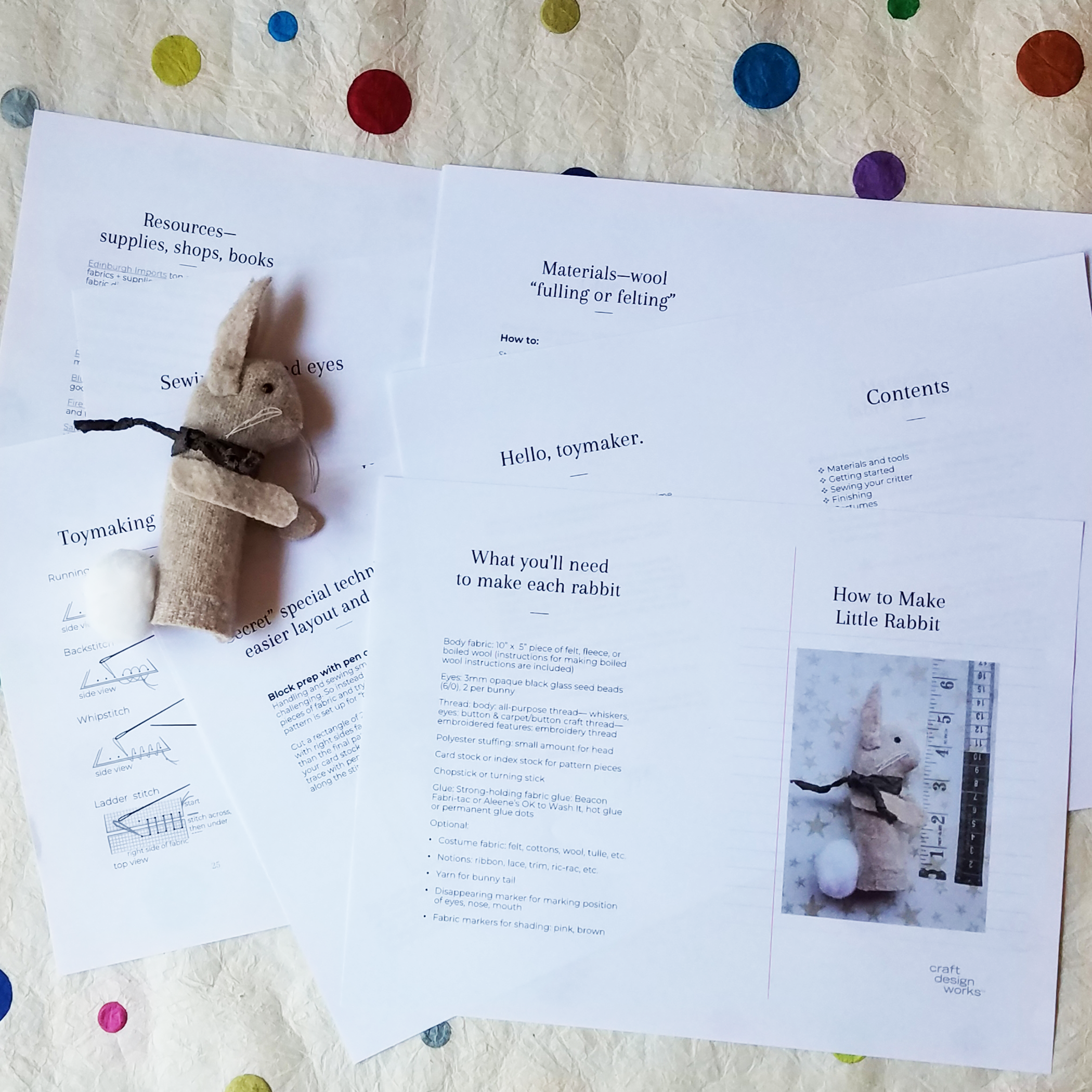 Simple Springting Rabbit Pdf Little Rabbit Pattern - PDF download – Craftdesignworks